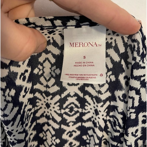 COMFY BLACK AND WHITE Empire Waist Mini DRESS S - Picture 3 of 4